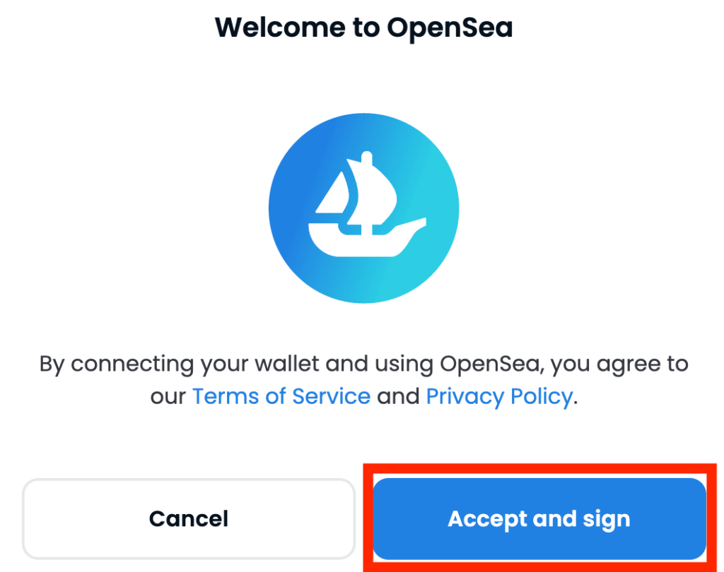 OpenSeaにサインを認める
